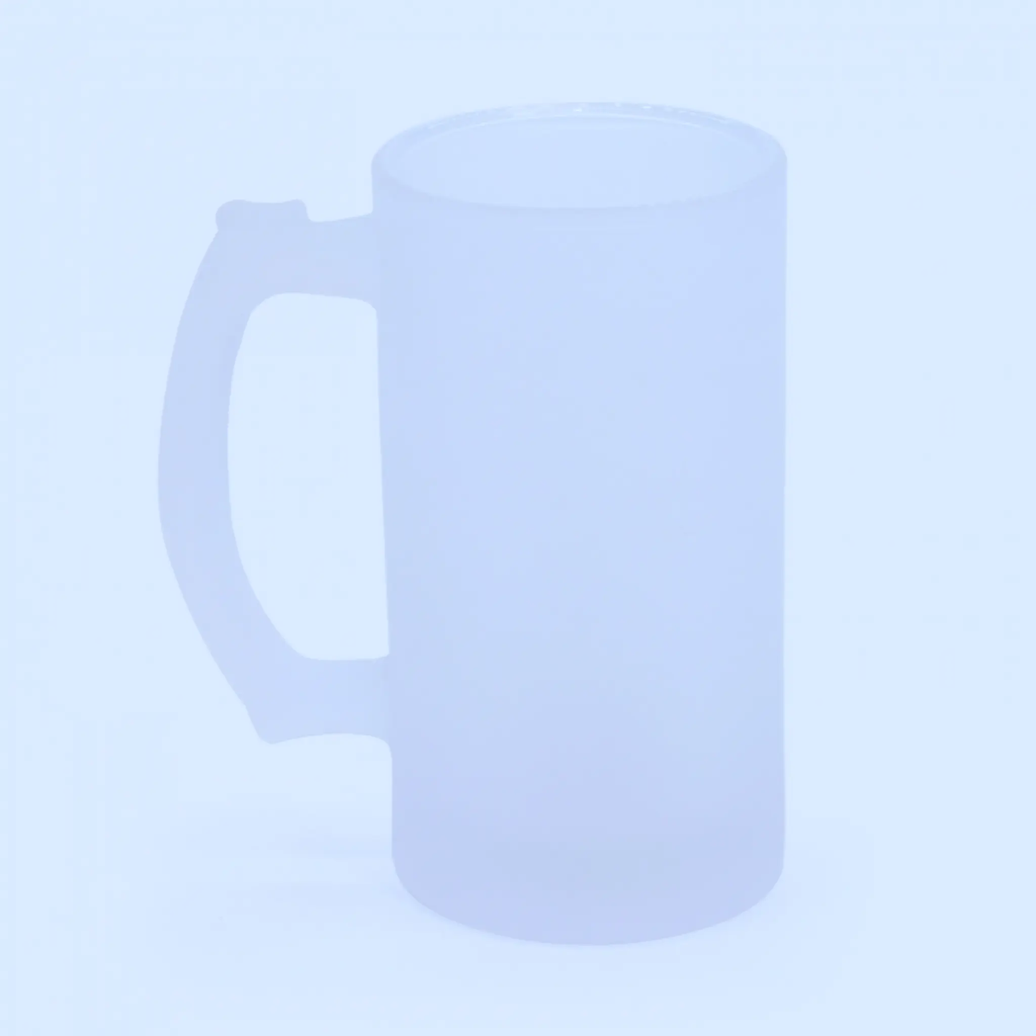 Vaso cervecero de vidrio empavonado personalizado, vista frontal sin texto.