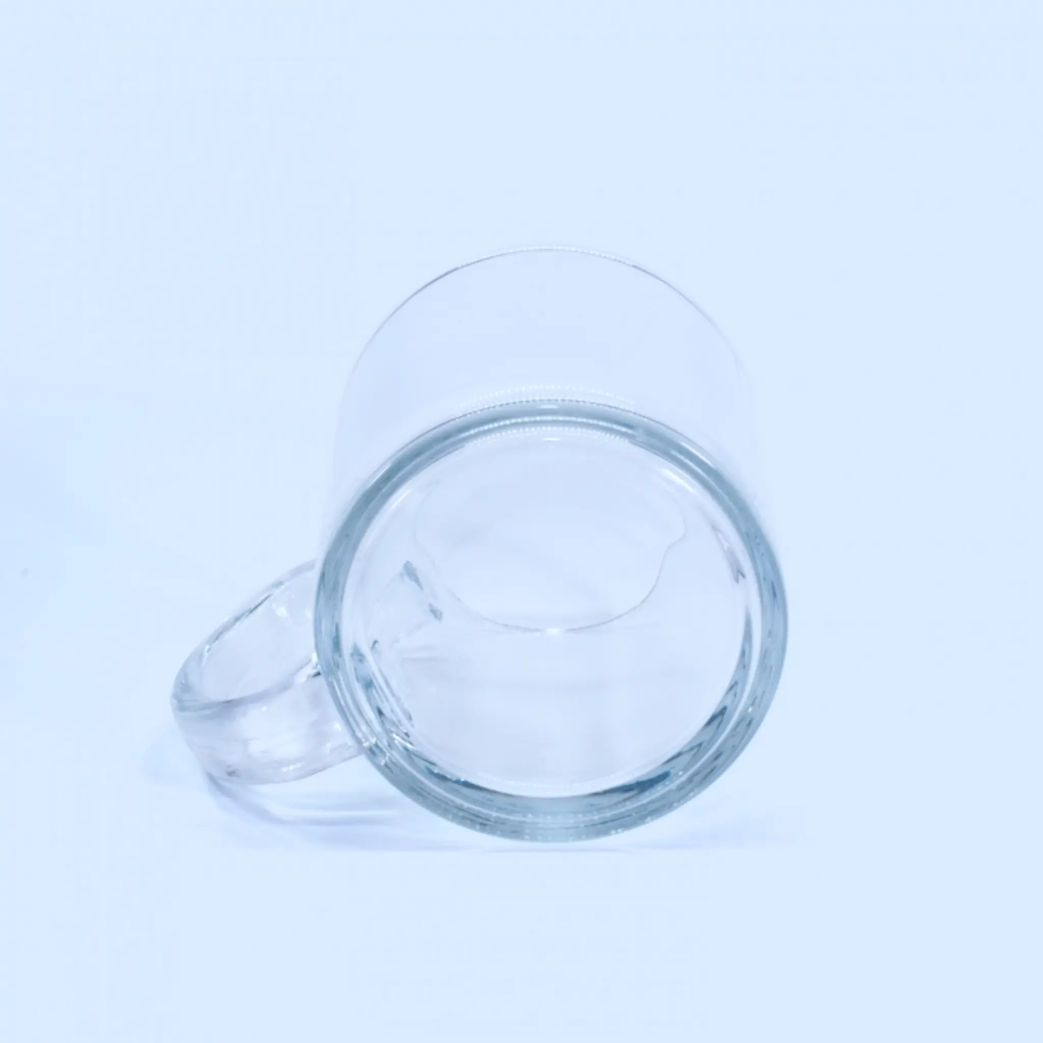 Base de la taza de vidrio personalizada, modelo transparente de 11 oz.