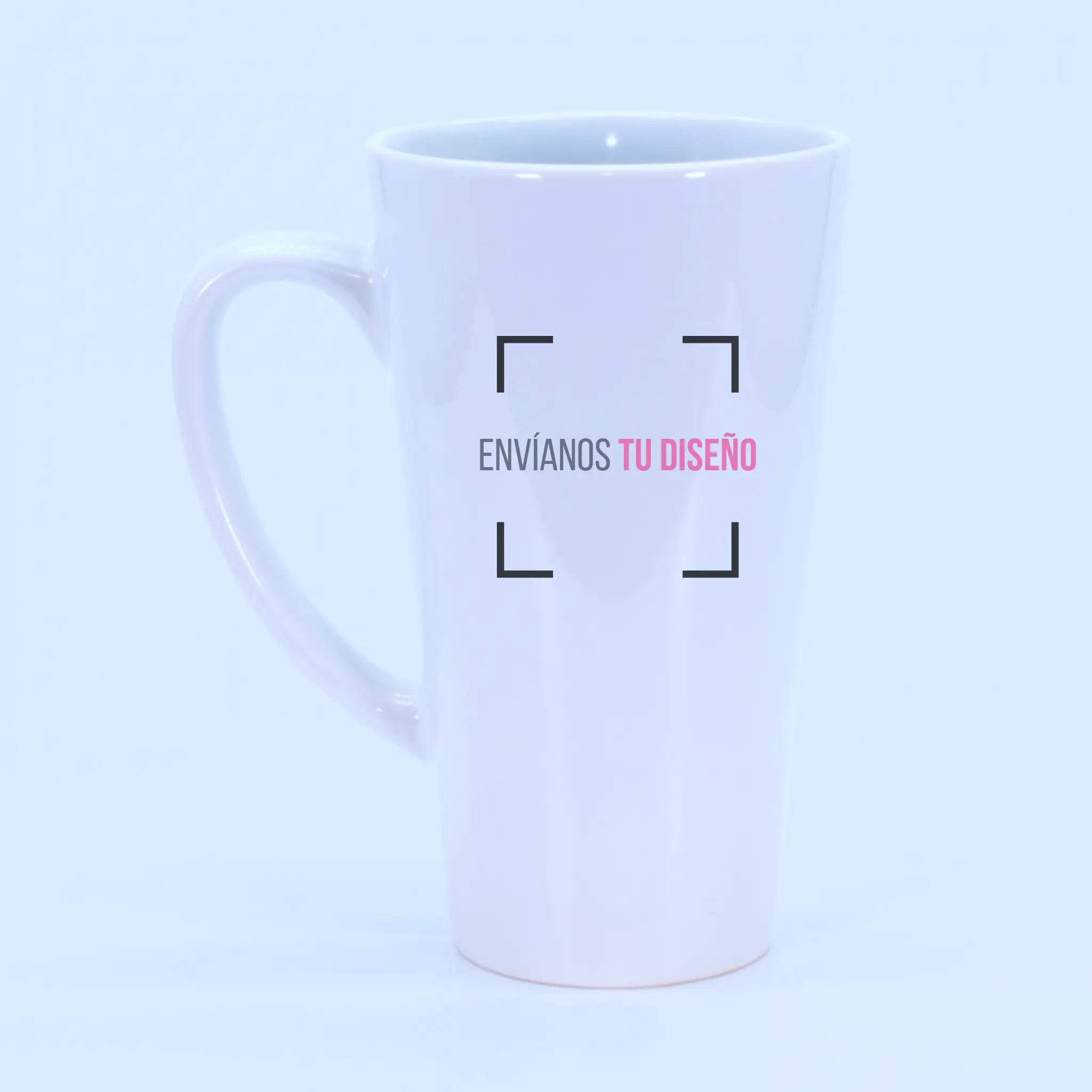 Tazón grande personalizado de 17 oz con portada gráfica "envíanos el diseño", en cerámica blanca.