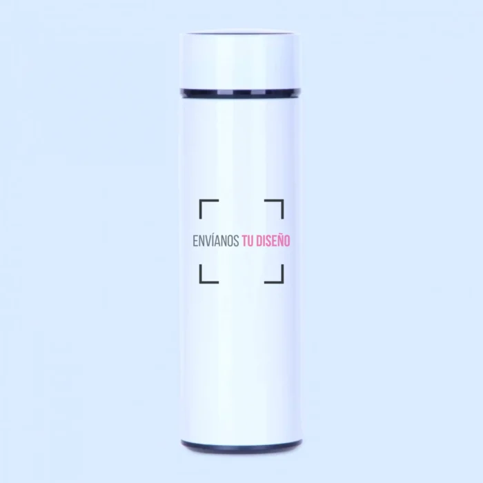 Termo digital personalizado con tu diseño. Incluye tapa con indicador de temperatura.